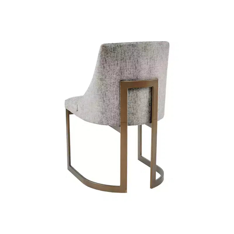 Chaise de salle à manger sans accoudoirs, dossier bas, crème/gris, lot de 2