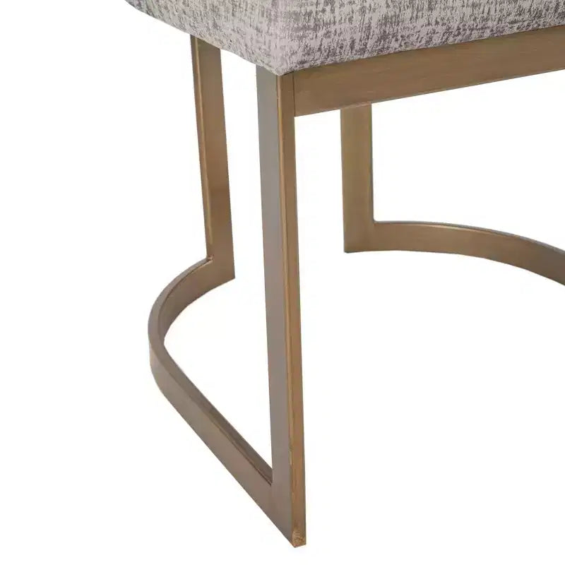 Chaise de salle à manger sans accoudoirs, dossier bas, crème/gris, lot de 2