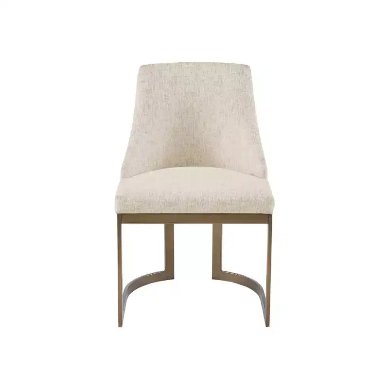 Chaise de salle à manger sans accoudoirs, dossier bas, crème/gris, lot de 2