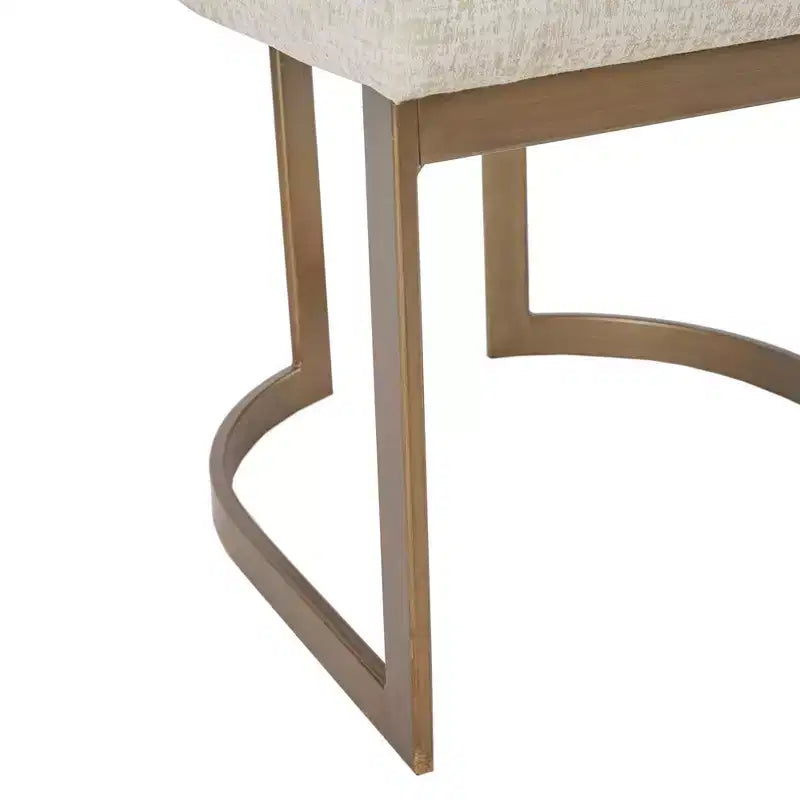 Chaise de salle à manger sans accoudoirs, dossier bas, crème/gris, lot de 2
