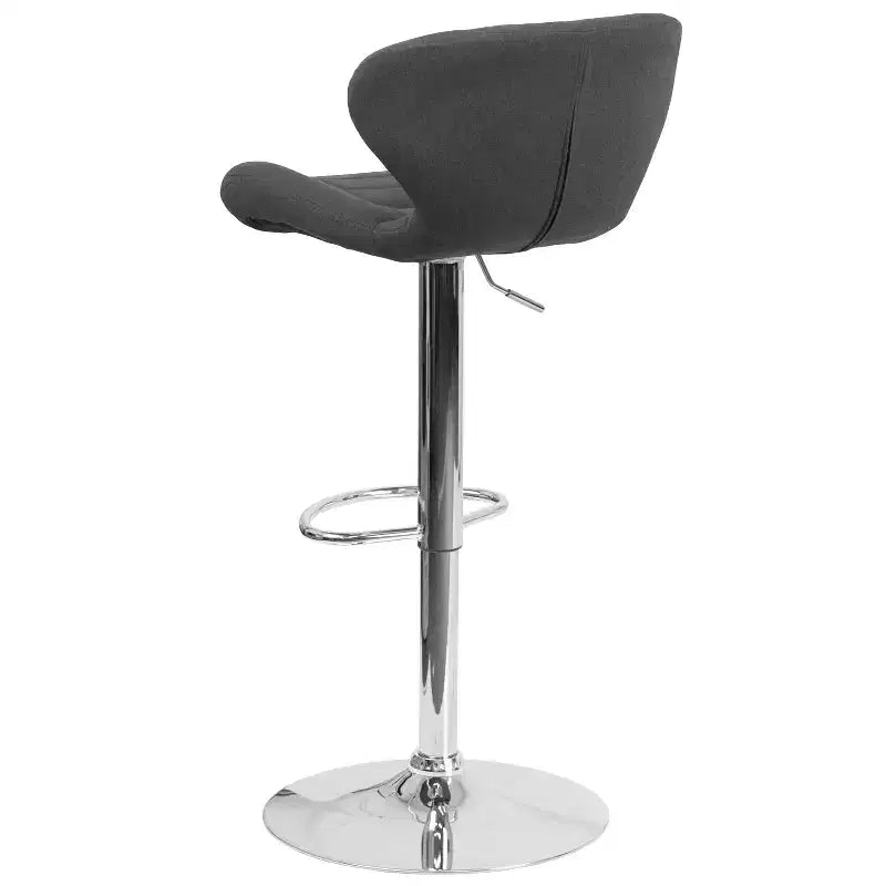 Tabouret de bar pivotant à hauteur réglable, dossier mi-haut incurvé, rembourré, 1 place
