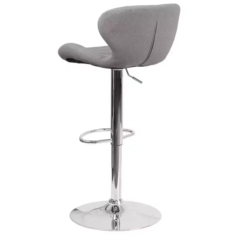 Tabouret de bar pivotant à hauteur réglable, dossier mi-haut incurvé, rembourré, 1 place