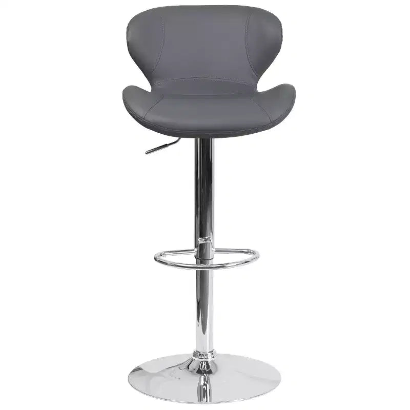 Tabouret de bar pivotant à hauteur réglable, dossier mi-haut incurvé, rembourré, 1 place