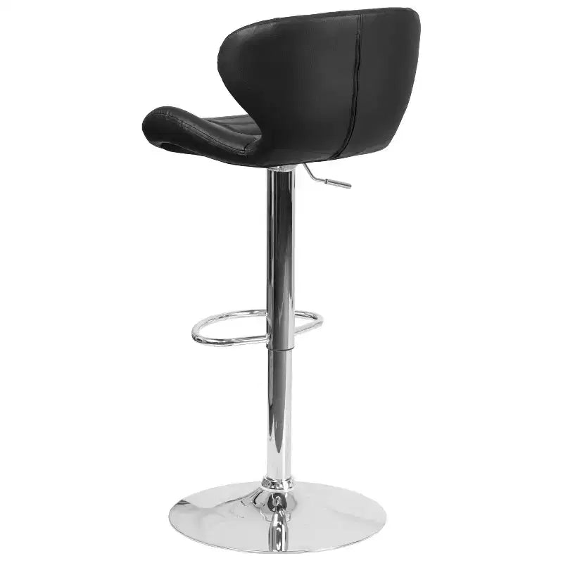 Tabouret de bar pivotant à hauteur réglable, dossier mi-haut incurvé, rembourré, 1 place