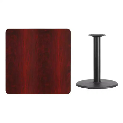 Ensemble de salle à manger avec table carrée stratifiée de 91 cm, Noir/Acajou/Naturel/Noyer, 4 places