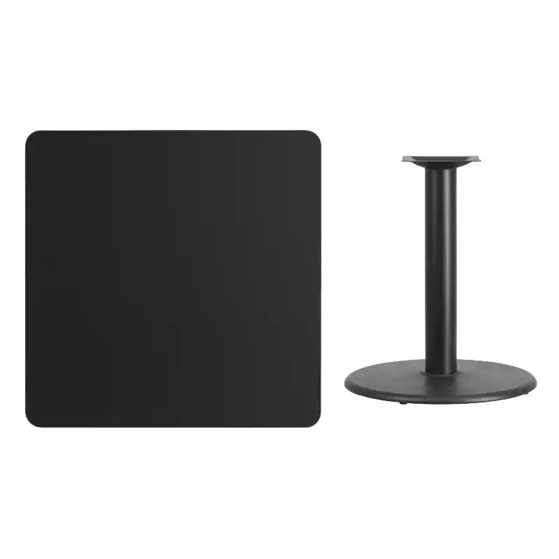 Ensemble de salle à manger avec table carrée stratifiée de 91 cm, Noir/Acajou/Naturel/Noyer, 4 places