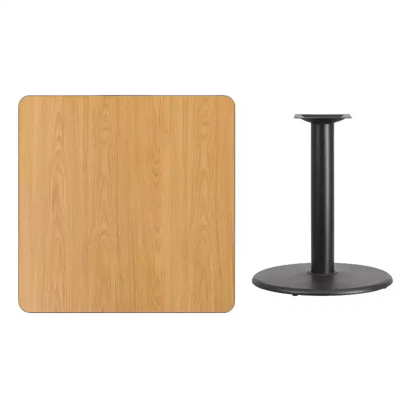 Ensemble de salle à manger avec table carrée stratifiée de 91 cm, Noir/Acajou/Naturel/Noyer, 4 places
