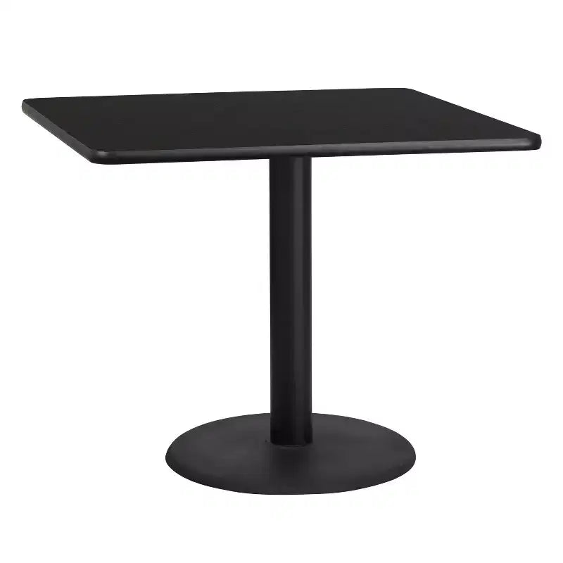 Ensemble de salle à manger avec table carrée stratifiée de 91 cm, Noir/Acajou/Naturel/Noyer, 4 places