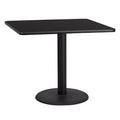 Ensemble de salle à manger avec table carrée stratifiée de 91 cm, Noir/Acajou/Naturel/Noyer, 4 places