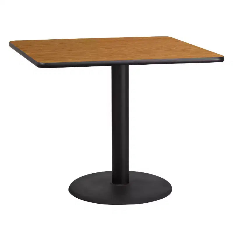 Ensemble de salle à manger avec table carrée stratifiée de 91 cm, Noir/Acajou/Naturel/Noyer, 4 places