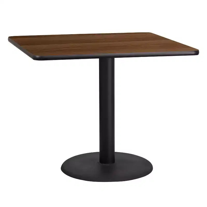 Ensemble de salle à manger avec table carrée stratifiée de 91 cm, Noir/Acajou/Naturel/Noyer, 4 places