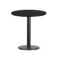 Table à manger ronde stratifiée avec base en fer, 2 places – Noir / Acajou / Naturel / Noyer