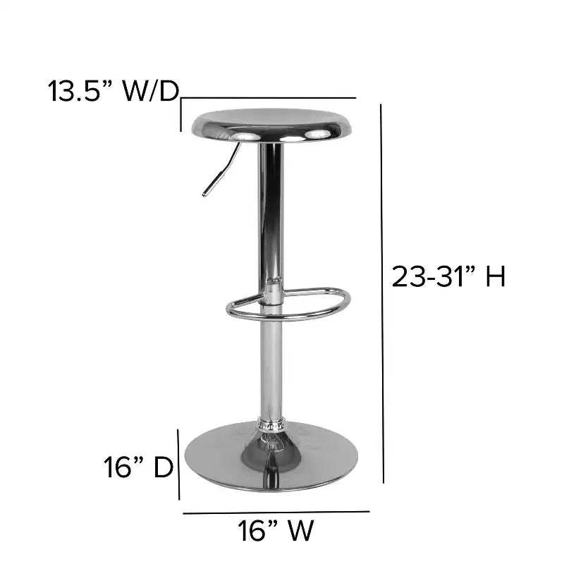 Tabouret de bar pivotant à hauteur réglable, sans dossier, 1 place