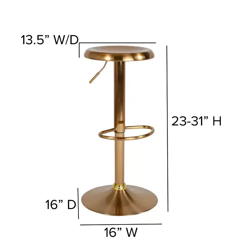 Tabouret de bar pivotant à hauteur réglable, sans dossier, 1 place