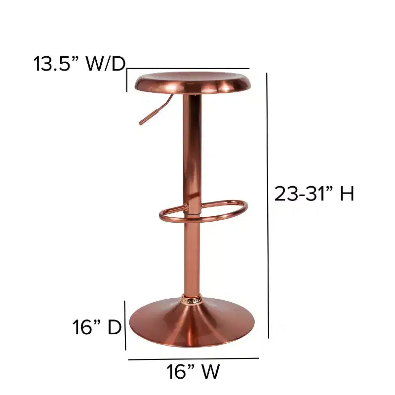 Tabouret de bar pivotant à hauteur réglable, sans dossier, 1 place