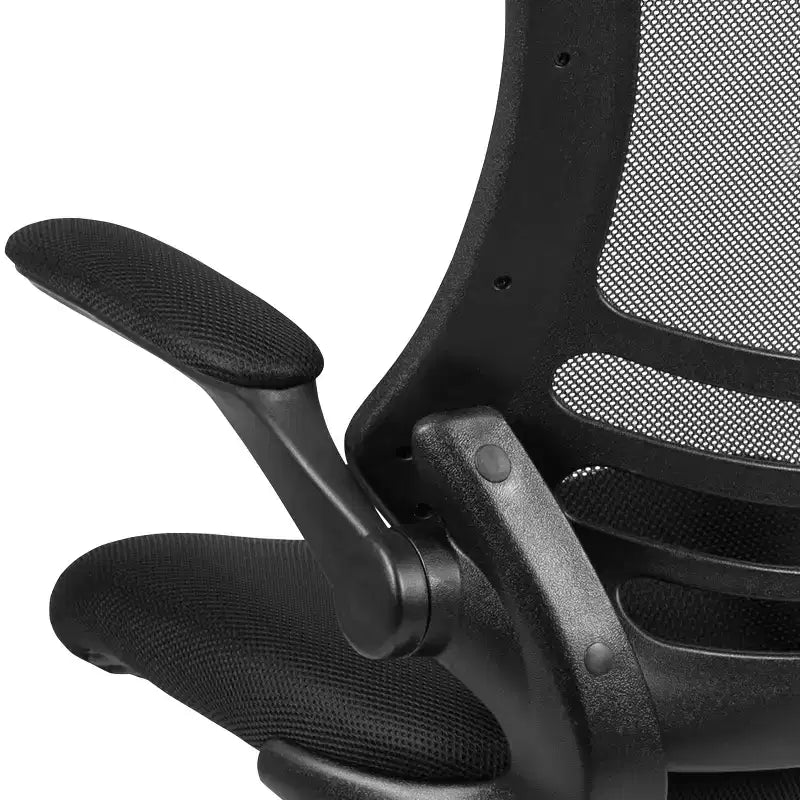 Fauteuil de bureau pivotant en maille à dossier mi-hauteur multicolore avec accoudoirs relevables, siège unique
