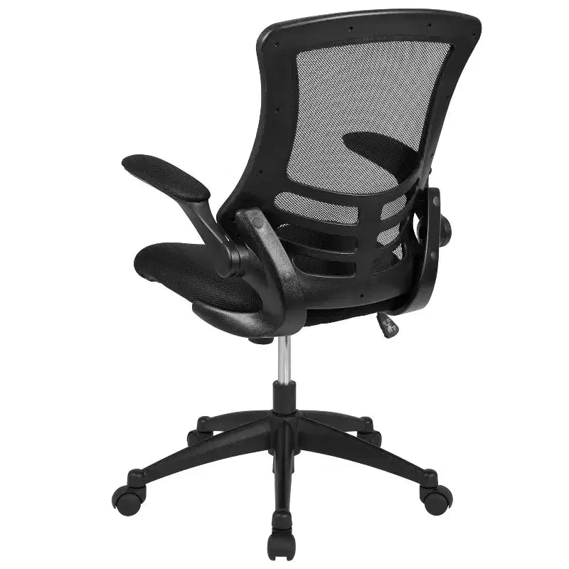 Fauteuil de bureau pivotant en maille à dossier mi-hauteur multicolore avec accoudoirs relevables, siège unique