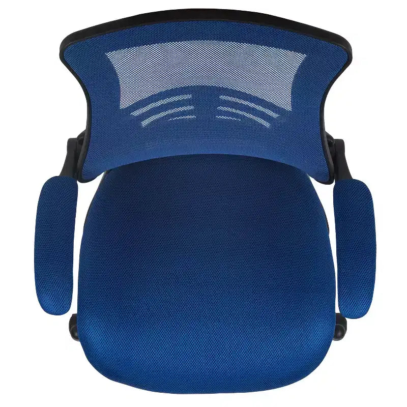 Fauteuil de bureau pivotant en maille à dossier mi-hauteur multicolore avec accoudoirs relevables, siège unique