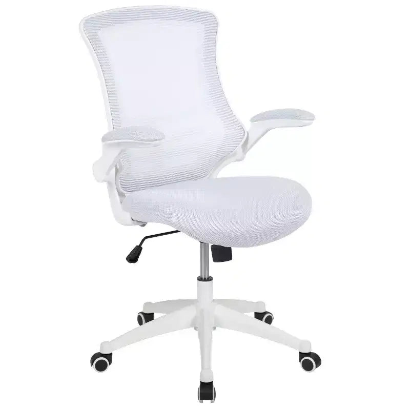 Fauteuil de bureau pivotant en maille à dossier mi-hauteur multicolore avec accoudoirs relevables, siège unique