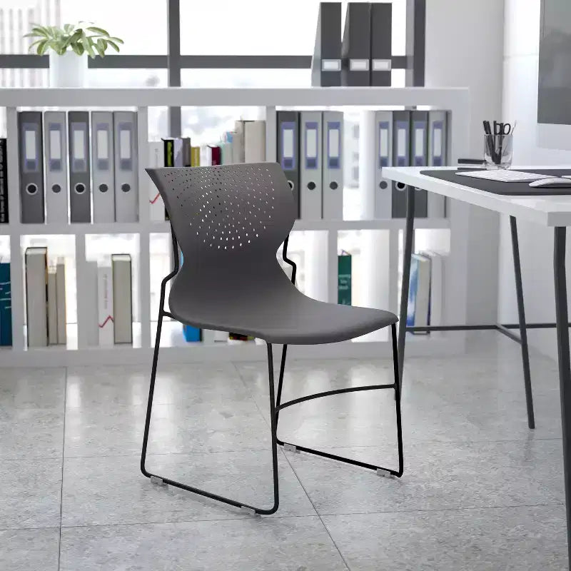 Chaise visiteur empilable sans accoudoirs, siège unique – Noir / Gris / Bleu marine / Orange