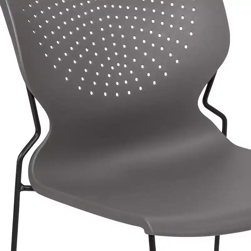 Chaise visiteur empilable sans accoudoirs, siège unique – Noir / Gris / Bleu marine / Orange