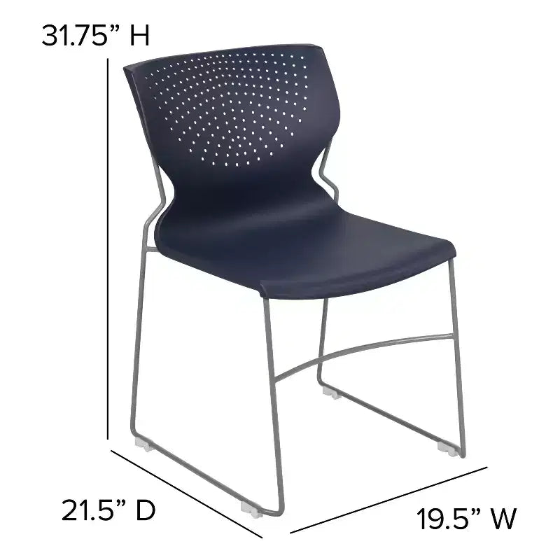 Chaise visiteur empilable sans accoudoirs, siège unique – Noir / Gris / Bleu marine / Orange