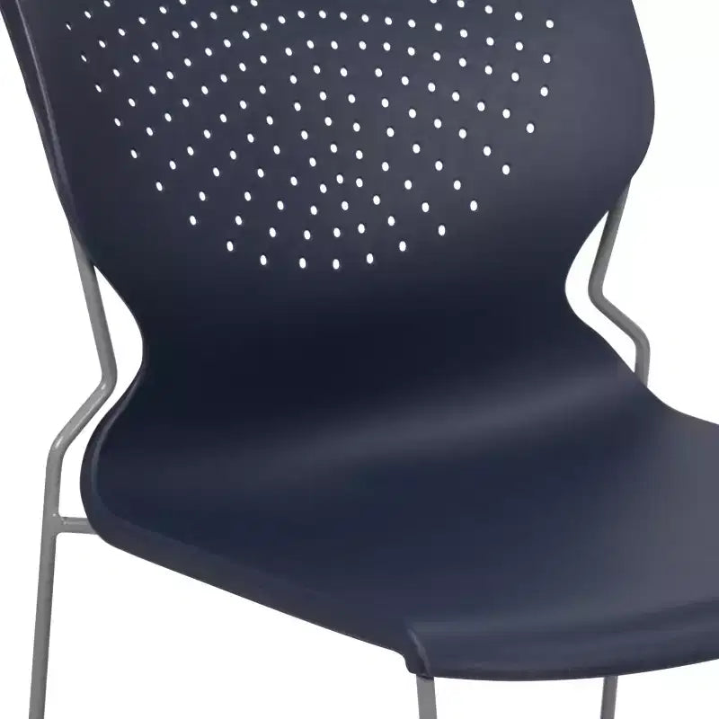 Chaise visiteur empilable sans accoudoirs, siège unique – Noir / Gris / Bleu marine / Orange
