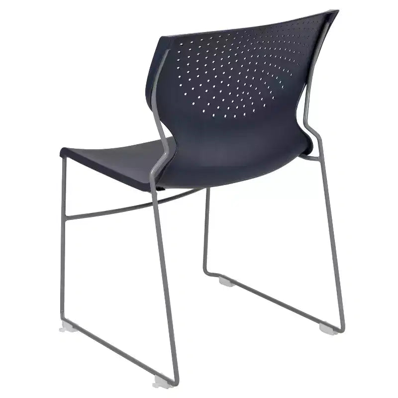 Chaise visiteur empilable sans accoudoirs, siège unique – Noir / Gris / Bleu marine / Orange