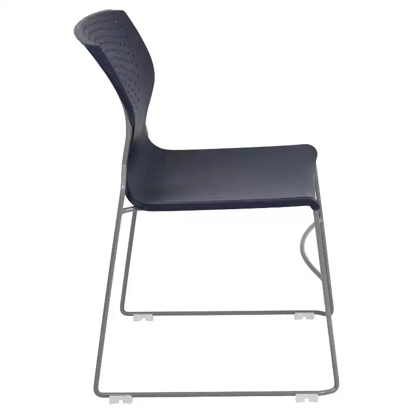 Chaise visiteur empilable sans accoudoirs, siège unique – Noir / Gris / Bleu marine / Orange
