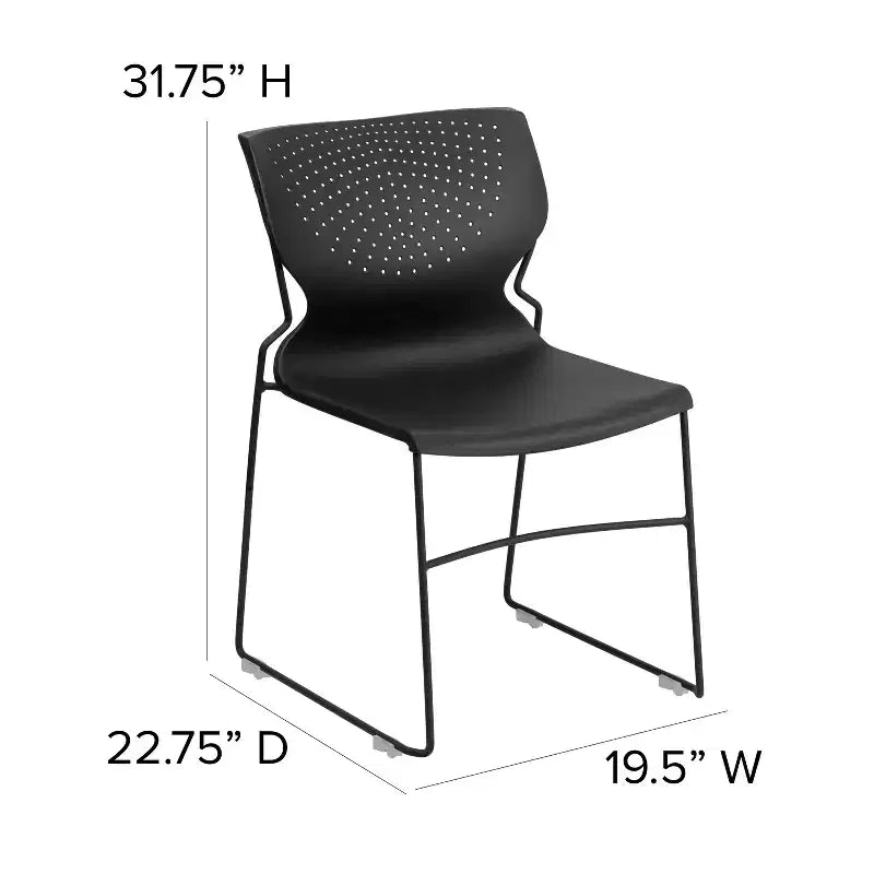Chaise visiteur empilable sans accoudoirs, siège unique – Noir / Gris / Bleu marine / Orange