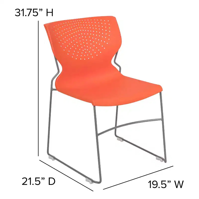 Chaise visiteur empilable sans accoudoirs, siège unique – Noir / Gris / Bleu marine / Orange