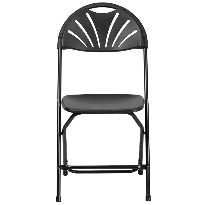 Chaise pliante en plastique avec dossier en éventail, lot de 2 – Noir / Bleu / Bordeaux / Anthracite / Blanc