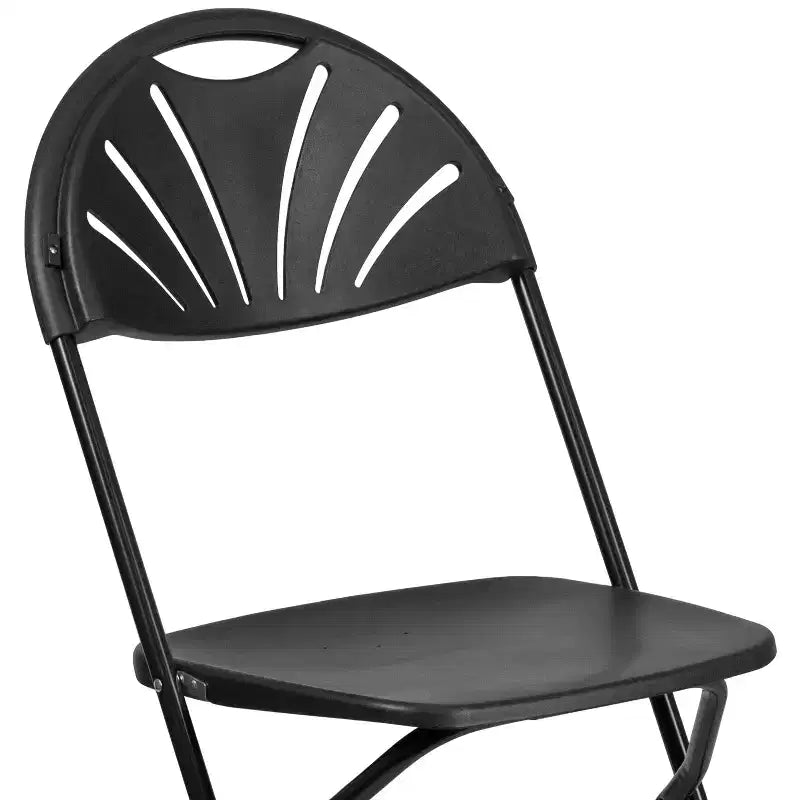 Chaise pliante en plastique avec dossier en éventail, lot de 2 – Noir / Bleu / Bordeaux / Anthracite / Blanc
