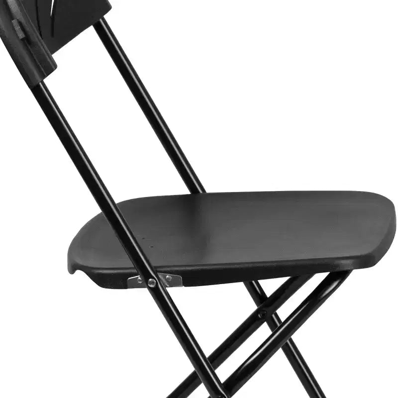 Chaise pliante en plastique avec dossier en éventail, lot de 2 – Noir / Bleu / Bordeaux / Anthracite / Blanc