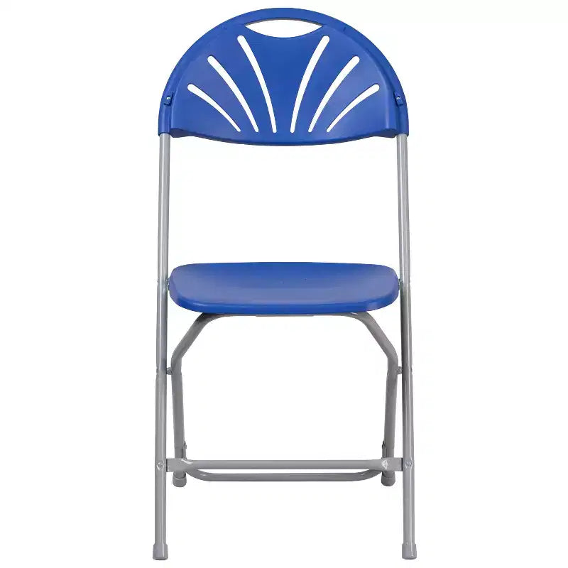 Chaise pliante en plastique avec dossier en éventail, lot de 2 – Noir / Bleu / Bordeaux / Anthracite / Blanc
