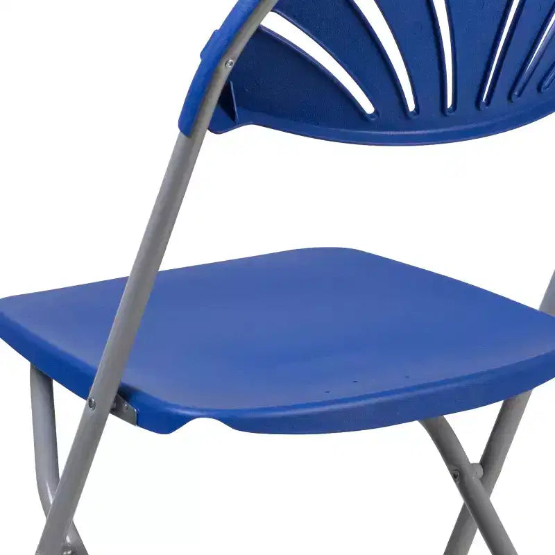 Chaise pliante en plastique avec dossier en éventail, lot de 2 – Noir / Bleu / Bordeaux / Anthracite / Blanc