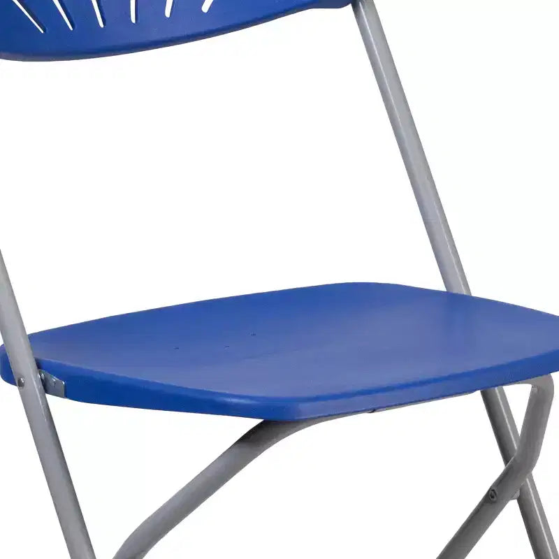 Chaise pliante en plastique avec dossier en éventail, lot de 2 – Noir / Bleu / Bordeaux / Anthracite / Blanc