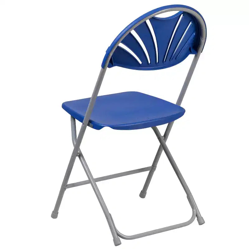 Chaise pliante en plastique avec dossier en éventail, lot de 2 – Noir / Bleu / Bordeaux / Anthracite / Blanc