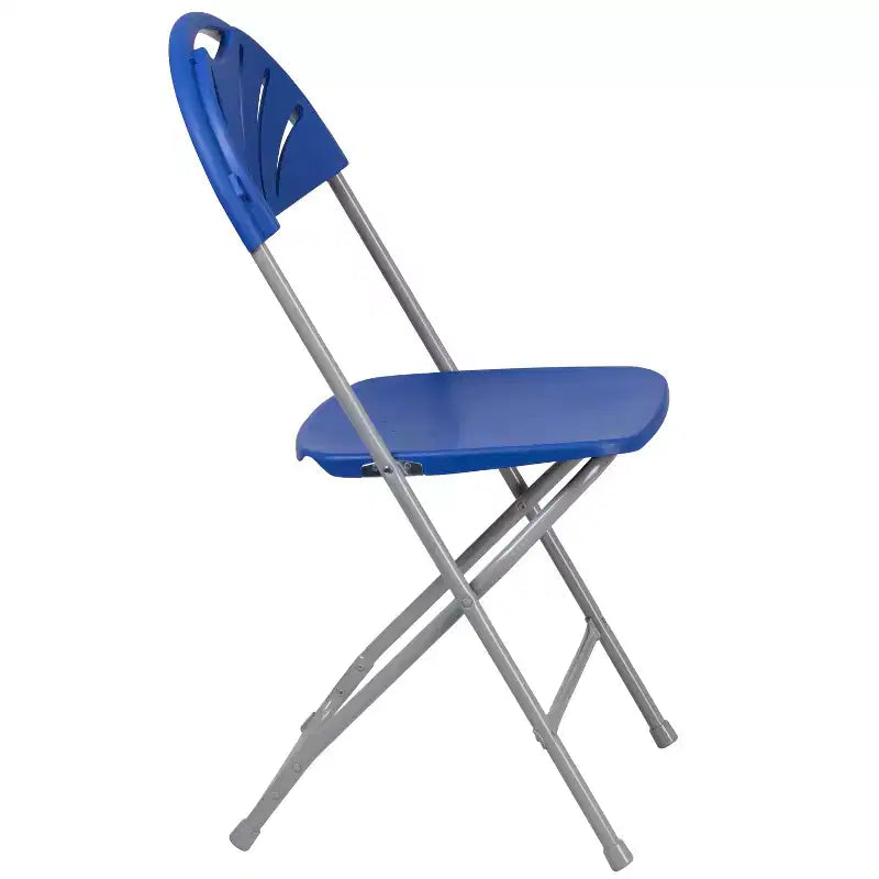 Chaise pliante en plastique avec dossier en éventail, lot de 2 – Noir / Bleu / Bordeaux / Anthracite / Blanc