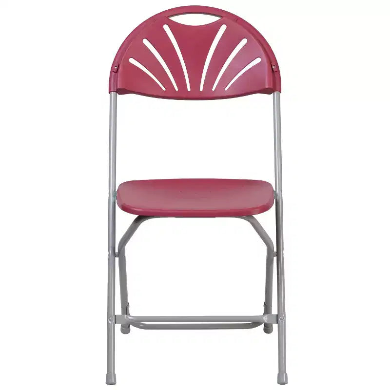 Chaise pliante en plastique avec dossier en éventail, lot de 2 – Noir / Bleu / Bordeaux / Anthracite / Blanc