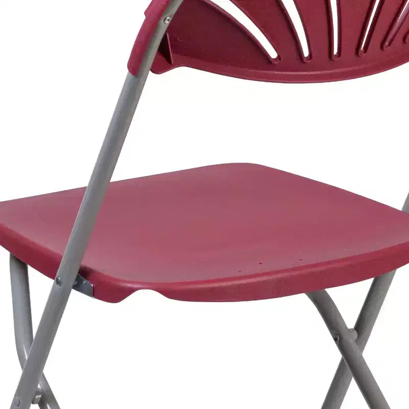 Chaise pliante en plastique avec dossier en éventail, lot de 2 – Noir / Bleu / Bordeaux / Anthracite / Blanc