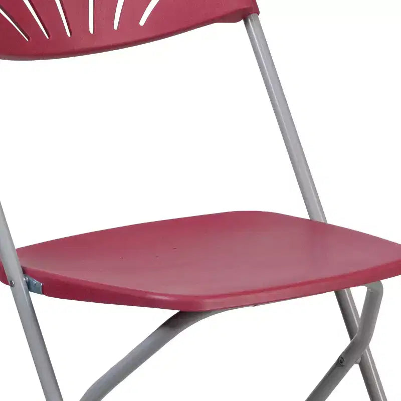 Chaise pliante en plastique avec dossier en éventail, lot de 2 – Noir / Bleu / Bordeaux / Anthracite / Blanc