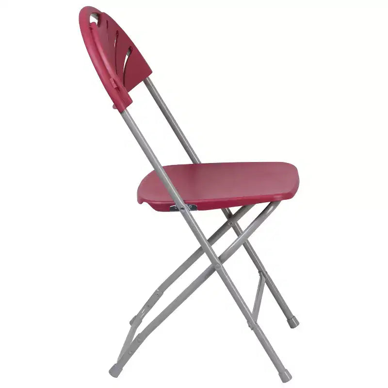 Chaise pliante en plastique avec dossier en éventail, lot de 2 – Noir / Bleu / Bordeaux / Anthracite / Blanc