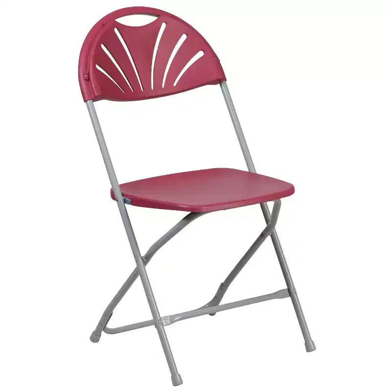 Chaise pliante en plastique avec dossier en éventail, lot de 2 – Noir / Bleu / Bordeaux / Anthracite / Blanc