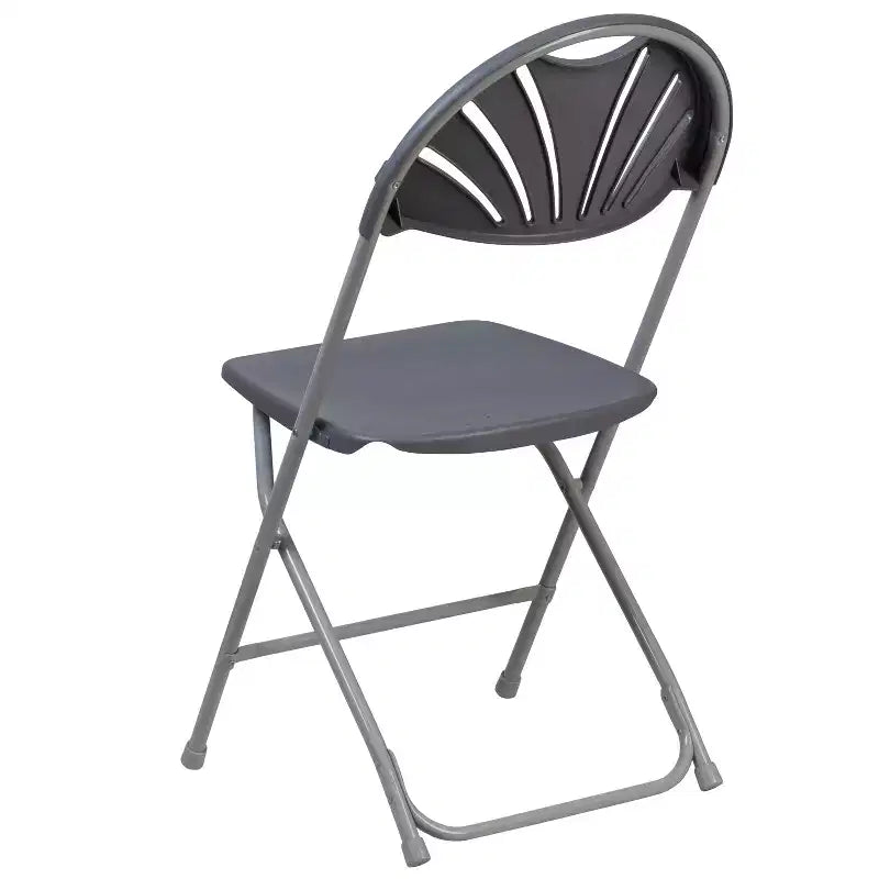 Chaise pliante en plastique avec dossier en éventail, lot de 2 – Noir / Bleu / Bordeaux / Anthracite / Blanc