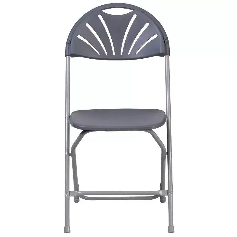 Chaise pliante en plastique avec dossier en éventail, lot de 2 – Noir / Bleu / Bordeaux / Anthracite / Blanc