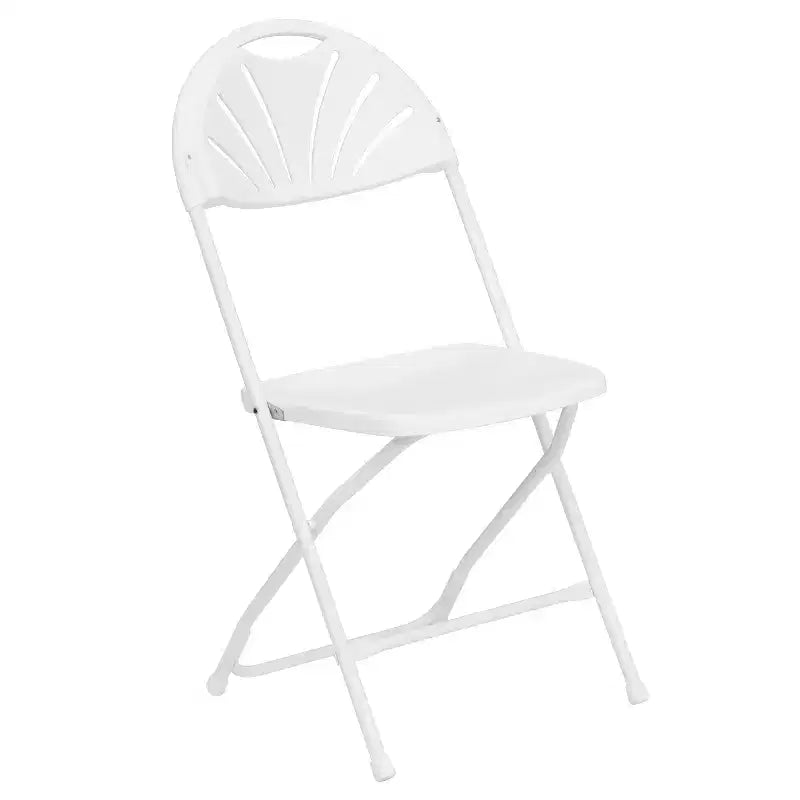 Chaise pliante en plastique avec dossier en éventail, lot de 2 – Noir / Bleu / Bordeaux / Anthracite / Blanc
