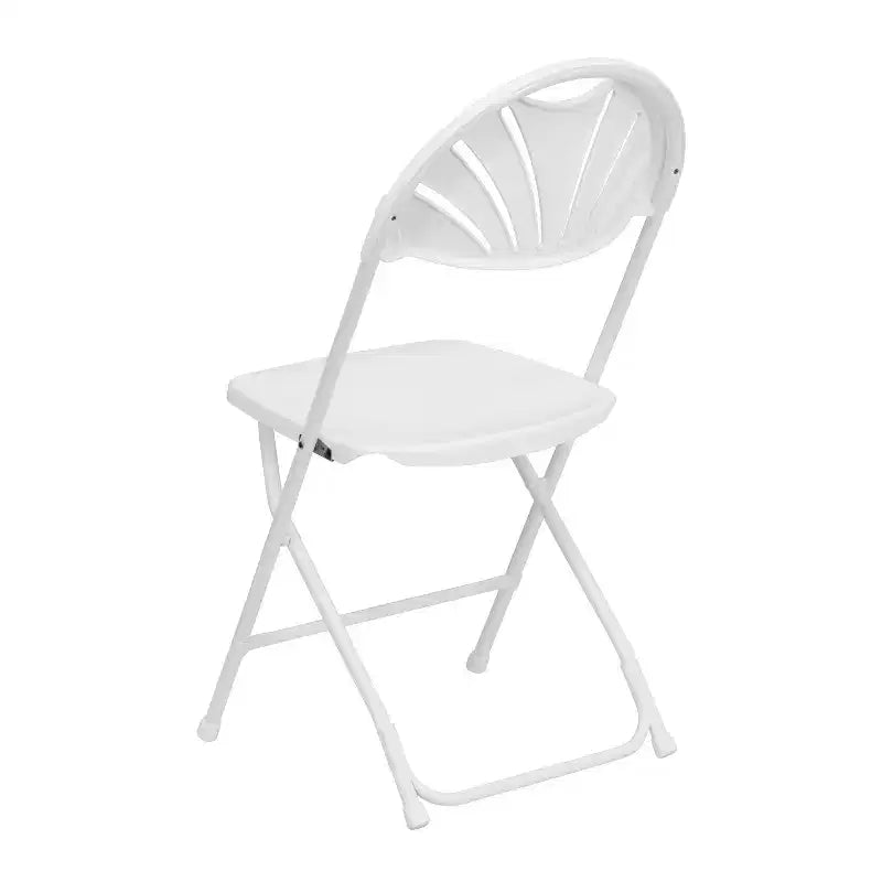 Chaise pliante en plastique avec dossier en éventail, lot de 2 – Noir / Bleu / Bordeaux / Anthracite / Blanc