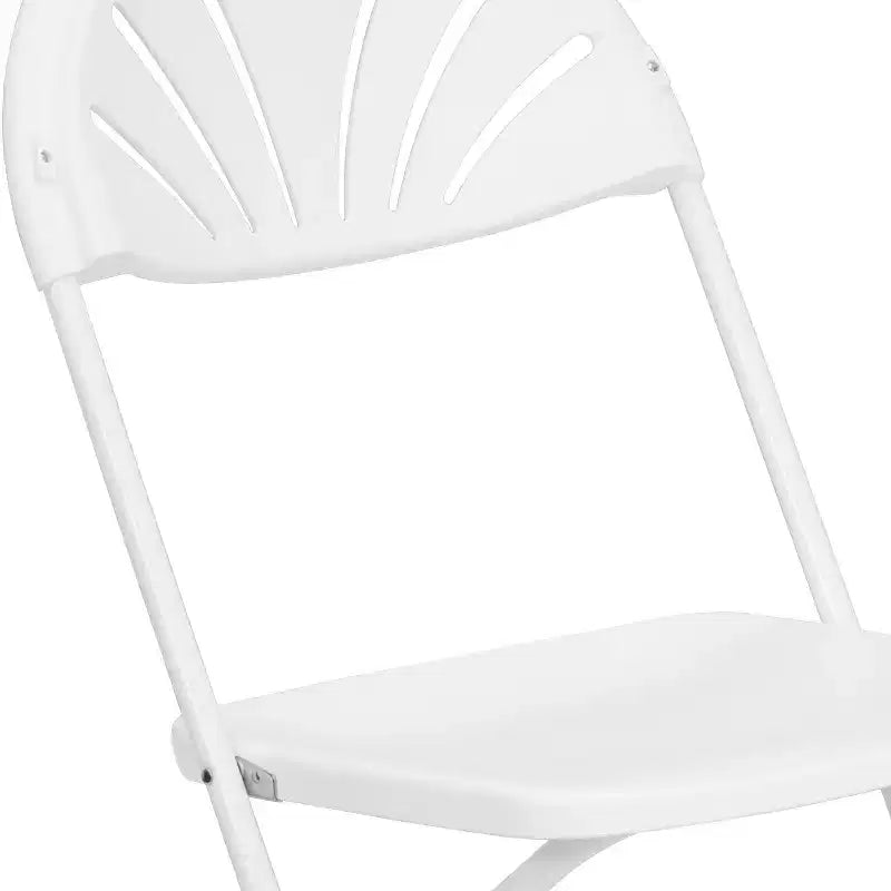 Chaise pliante en plastique avec dossier en éventail, lot de 2 – Noir / Bleu / Bordeaux / Anthracite / Blanc